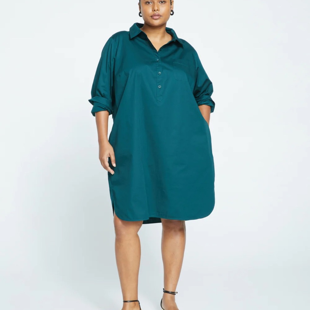 Universal Standard Forest Green Button-Up Shirt New with Tags